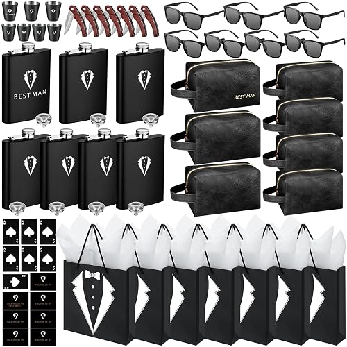Rigibright 70 Pcs Groomsmen Gifts Set of 7 for Wedding