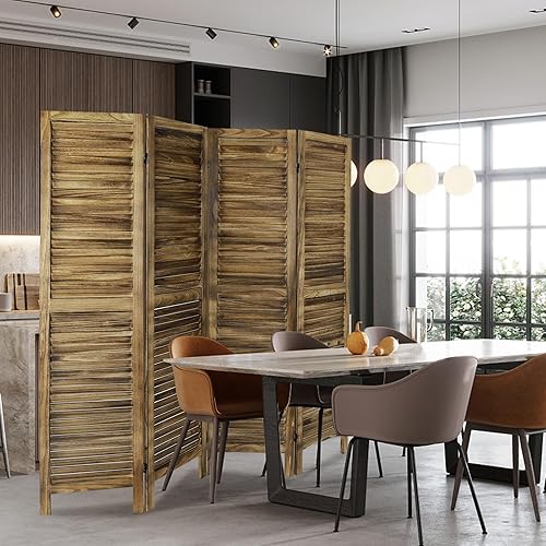 Miniatura 6 de Divisor de habitación de 4 paneles totalmente ensamblado de 56 pies de alto divisores de habitación y pantallas plegables de privacidad pantalla