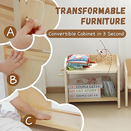 Miniatura 4 de Montessori - Juego de mesa y silla de destete  Diseño ajustable para niños pequeños, ideal para la hora de comer, aprender y jugar