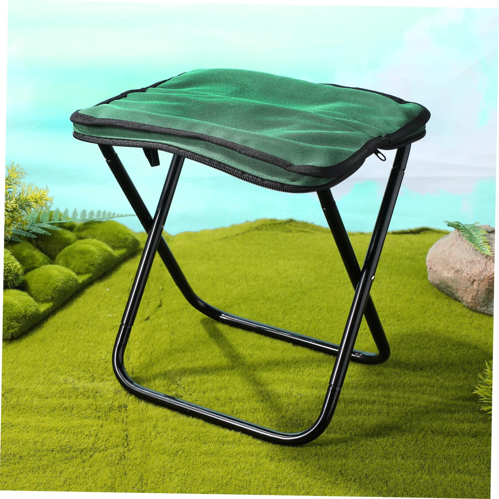 Toddmomy Sgabello Pieghevole da Campeggio Leggero in Alluminio Sedia Portatile Ergonomica per Pesca Giardinaggio Picnic e Outdoor e Facile da Trasportare