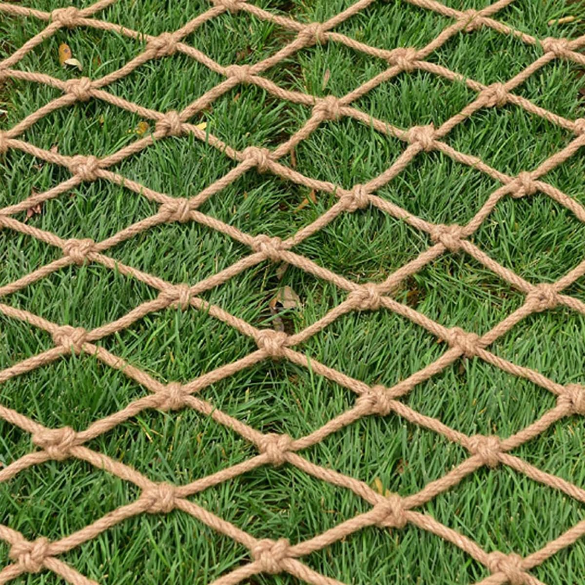 Bzpovb Diamond Mesh Jute Hemp Rope Nets For Safety And Decorative,Rope Ladder For Kids And Pet,Versatile Rope Net,Tree House Climbing Child Safety Stair Balcony Railing Prote(Size:1mx4m(3.2X13.1ft),Color:diamond Mesh)