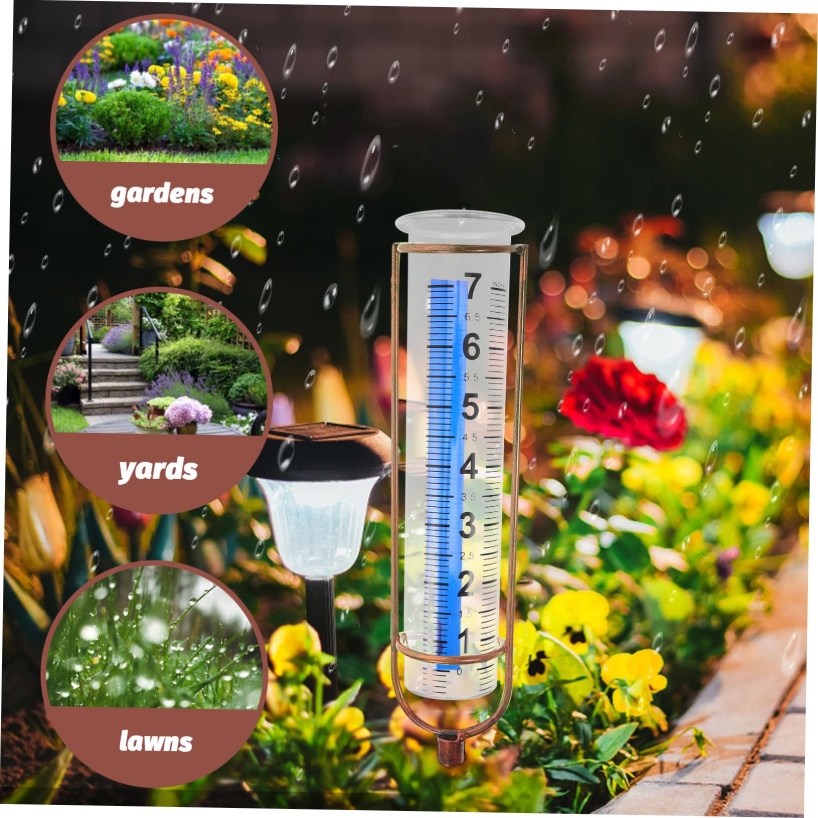 BESPORTBLE 3 Set Pluviometro Da Giardino Espandibile Kit Erogatori Pluviometri Tubo Flessibile Catena Della Pioggia Misura Piovere Solare Plastica Riutilizzabile 2 Pezzi * 3