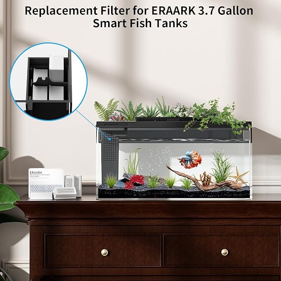 ERAARK Filter Media Replacement Physical Filter cartridges smart Fish Tank 4-Pack (4pack Physical Filter)