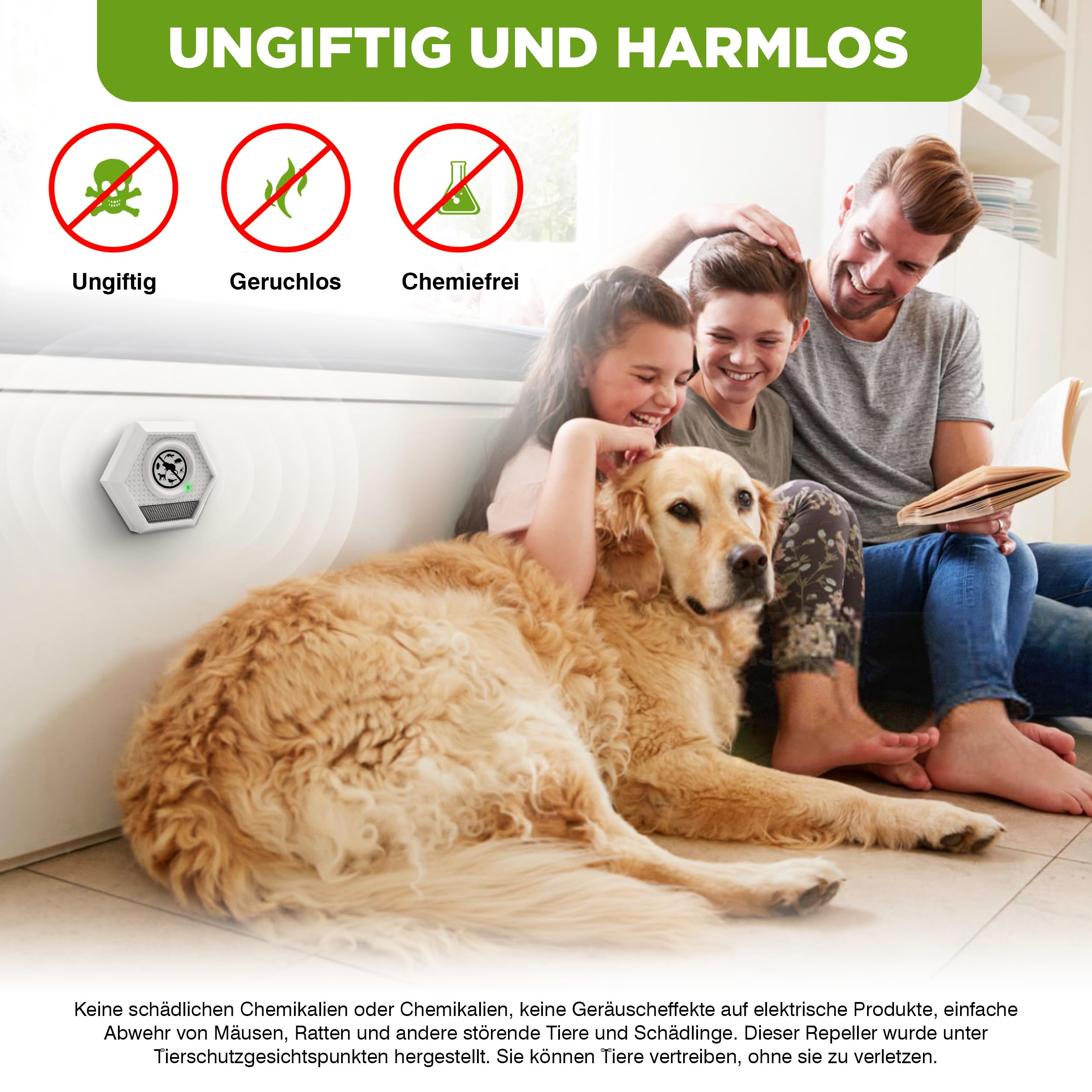 ISOTRONIC Ultraschall Mäuseabwehr zum Mäuse & Ratten vertreiben – Schädlingsvertreiber mit Ultraschall & Lichtblitz – Mäuseschreck ohne Gift & Mausefalle – 100m² Wirkungsbereich (1 Stück)