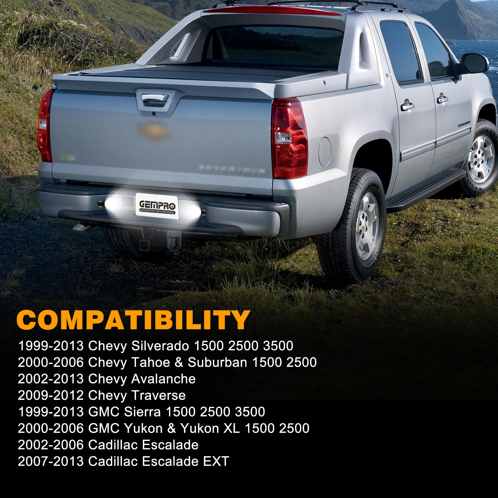 LED License Plate Lights For Chevy Silverado GMC Sierra 1500 2500 3500 Cadillac - Foto 2