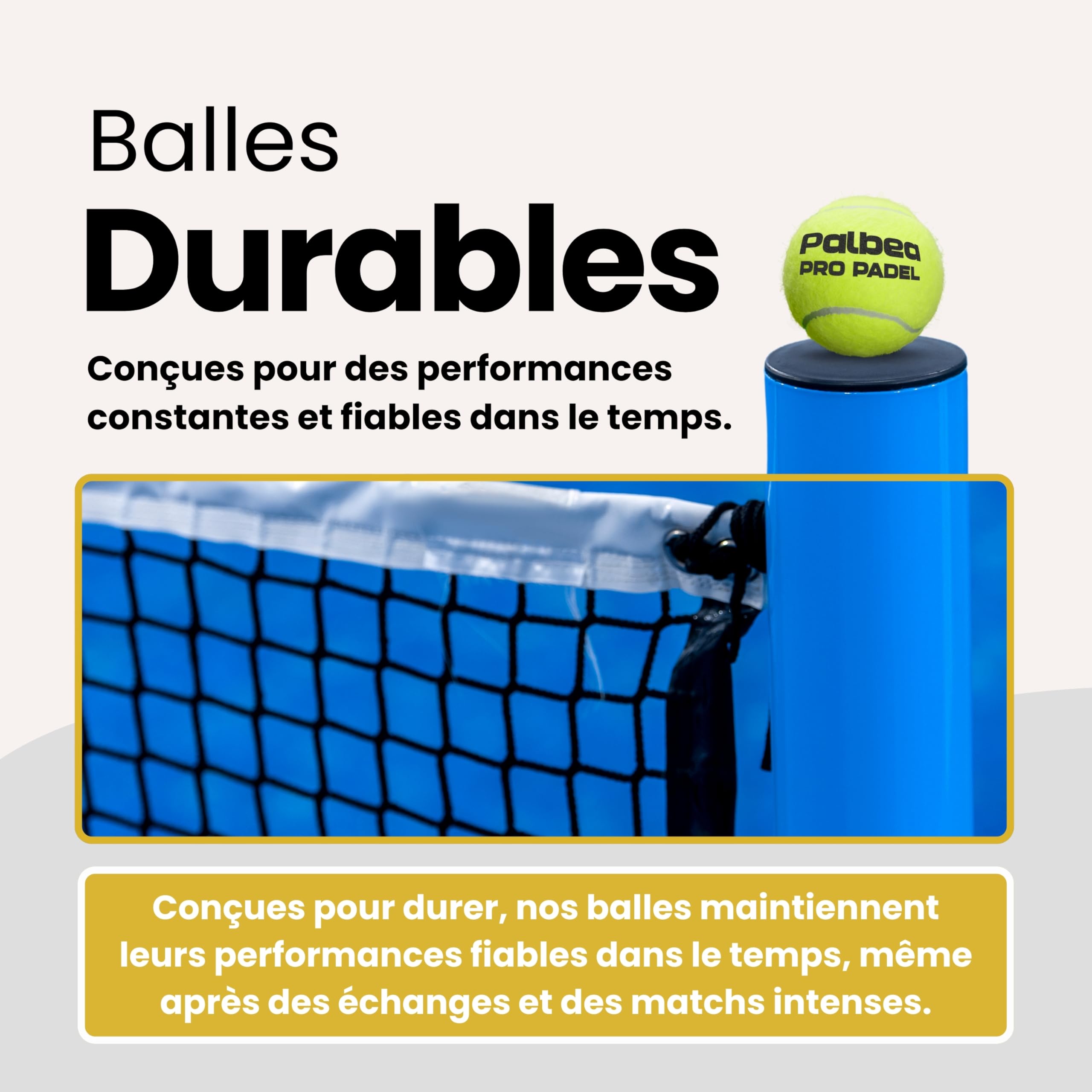 Palbea Pro Padel Balles de Padel FIP Approuvées HV Haute Visibilité 24 Tubes