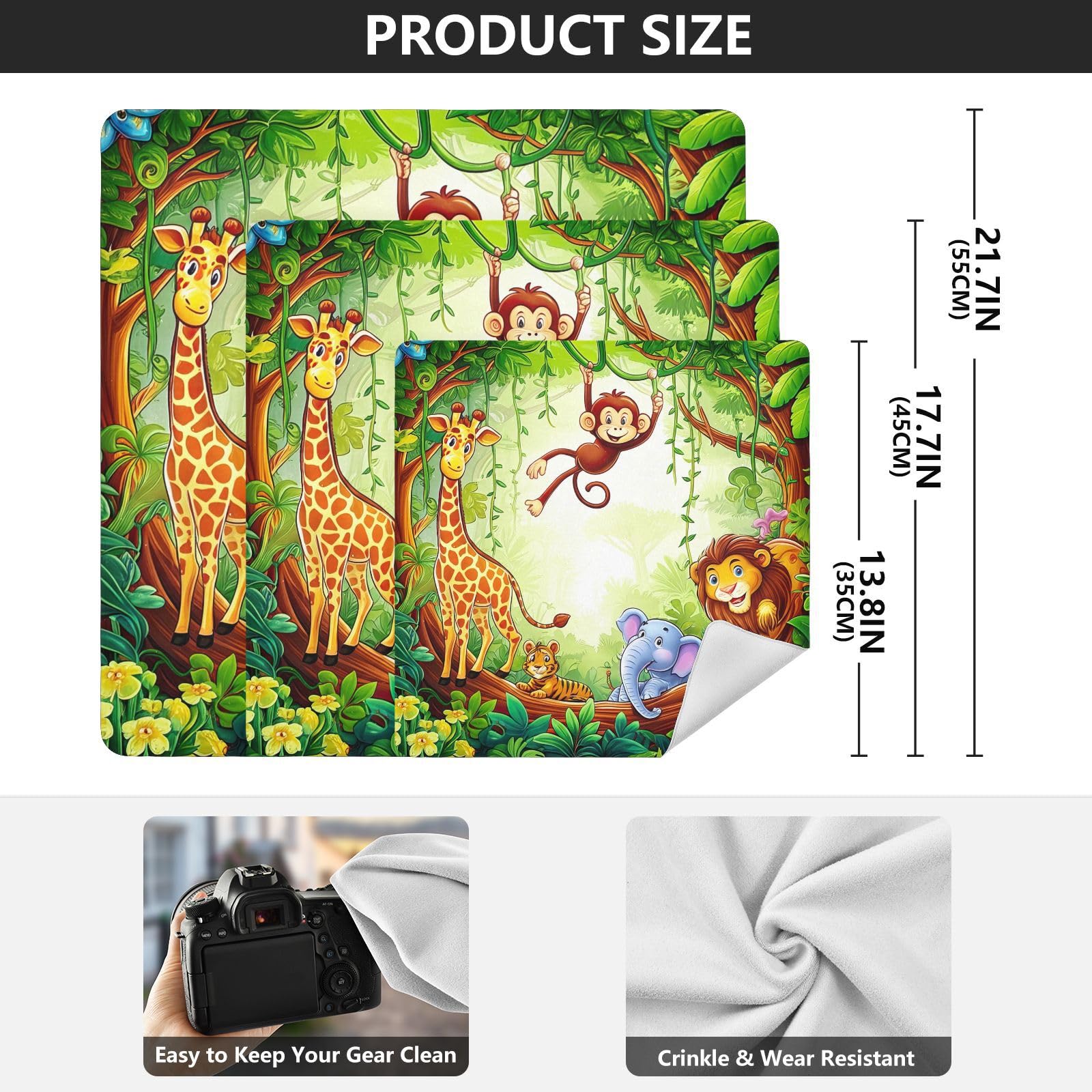 ODAWA Protective Camera Wrap Cute Monkey Swinging Vines Self-Adhesive Cloths 21.7