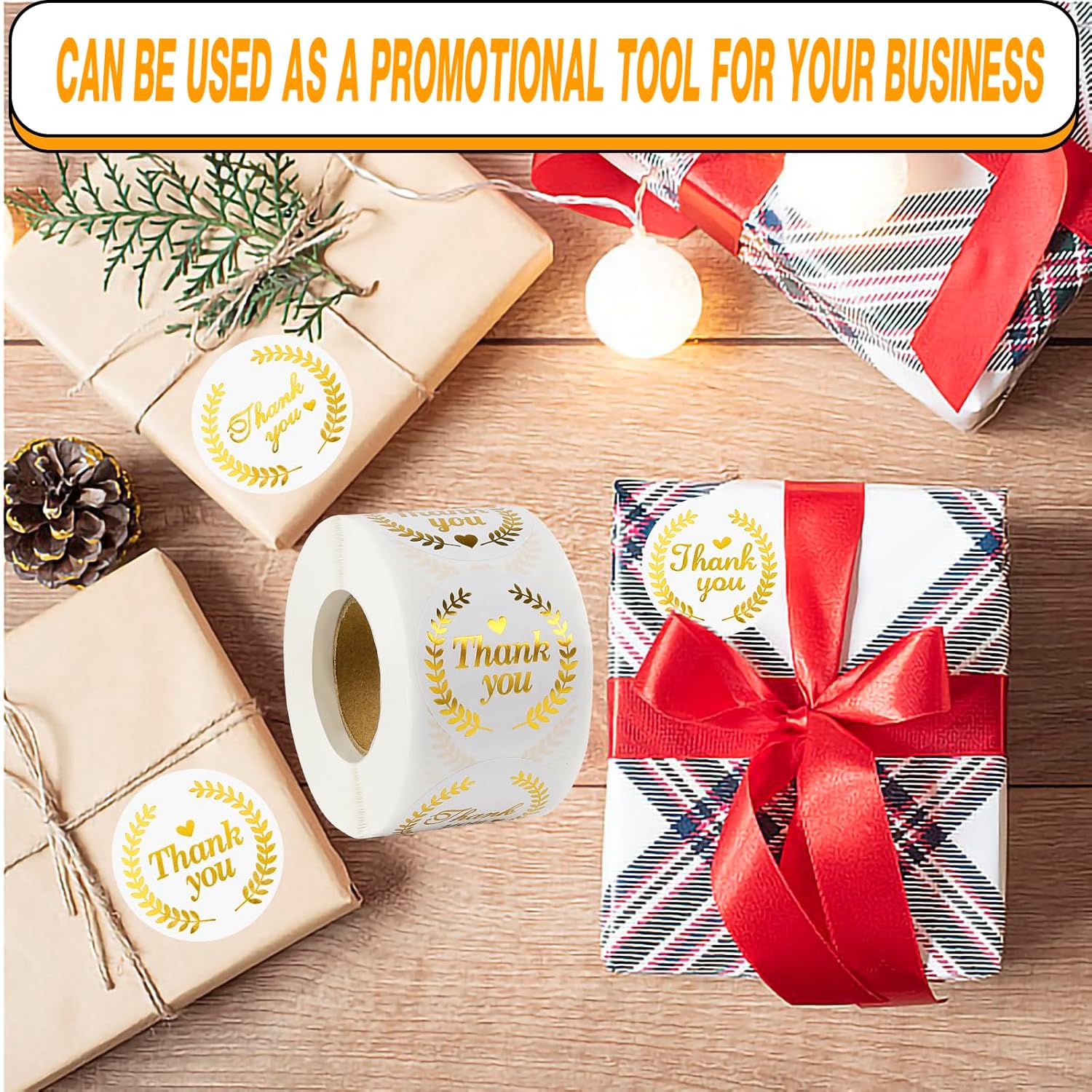 500 Thank You Stickers - 1-Inch Gold Tags for Greeting Cards, Wedding Bags & Small Business Packaging - Image 6
