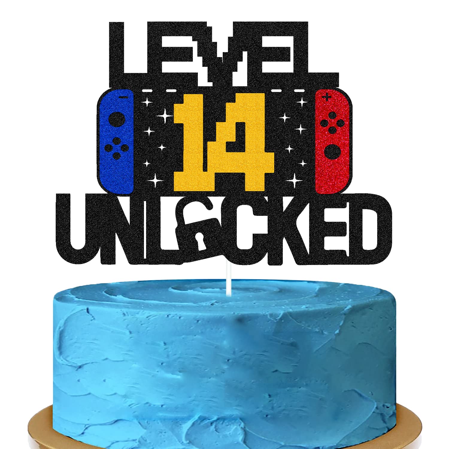 Amazon.com: Level 14th Unlocked Sign Cake Topper Happy 14th
