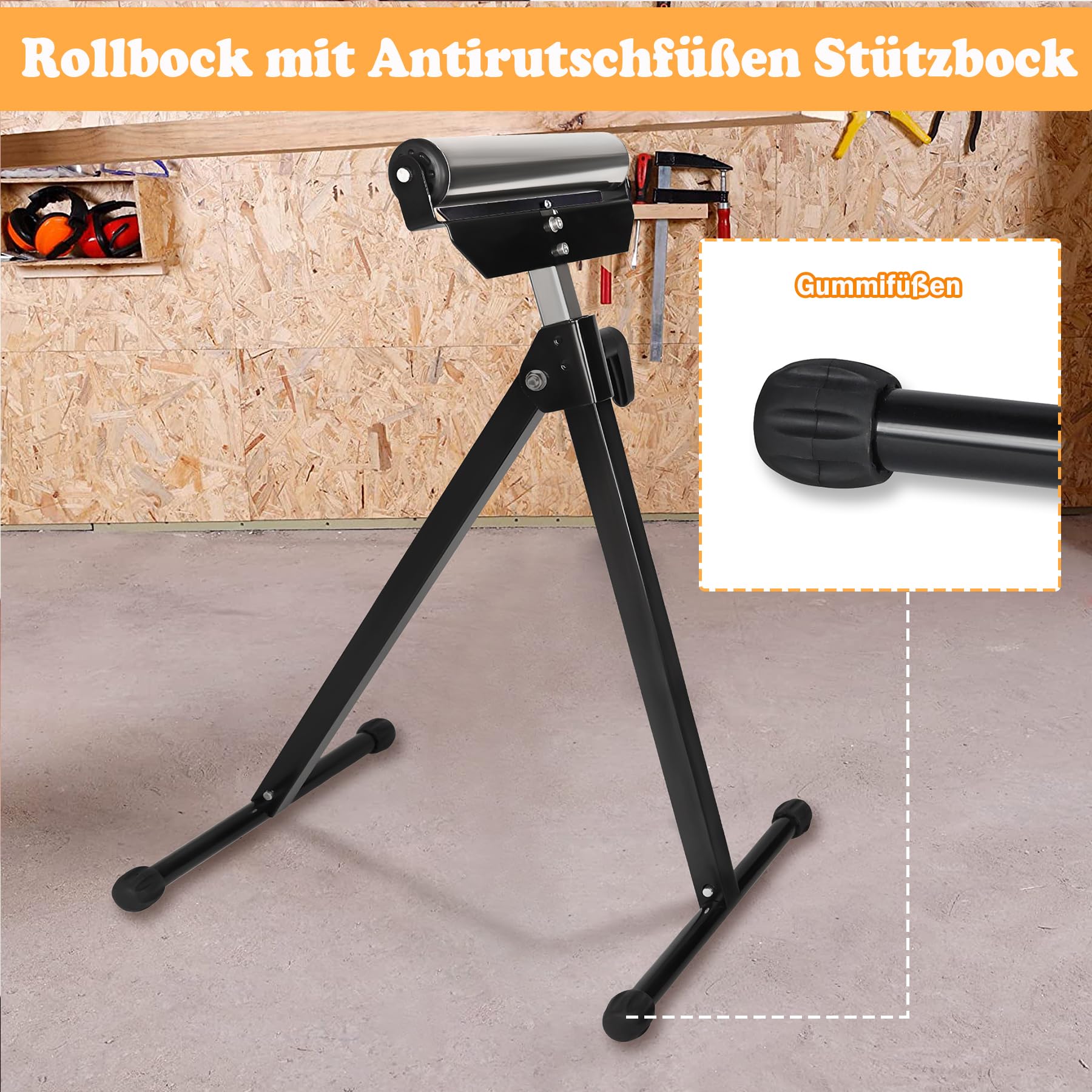 SUBTLETY 68 – 108 cm, altura regulable, juego de 2 soportes plegables con patas antideslizantes, soporte de apoyo, caballete de soporte de hasta 60 kg, banco de trabajo, caballete para trabajar madera