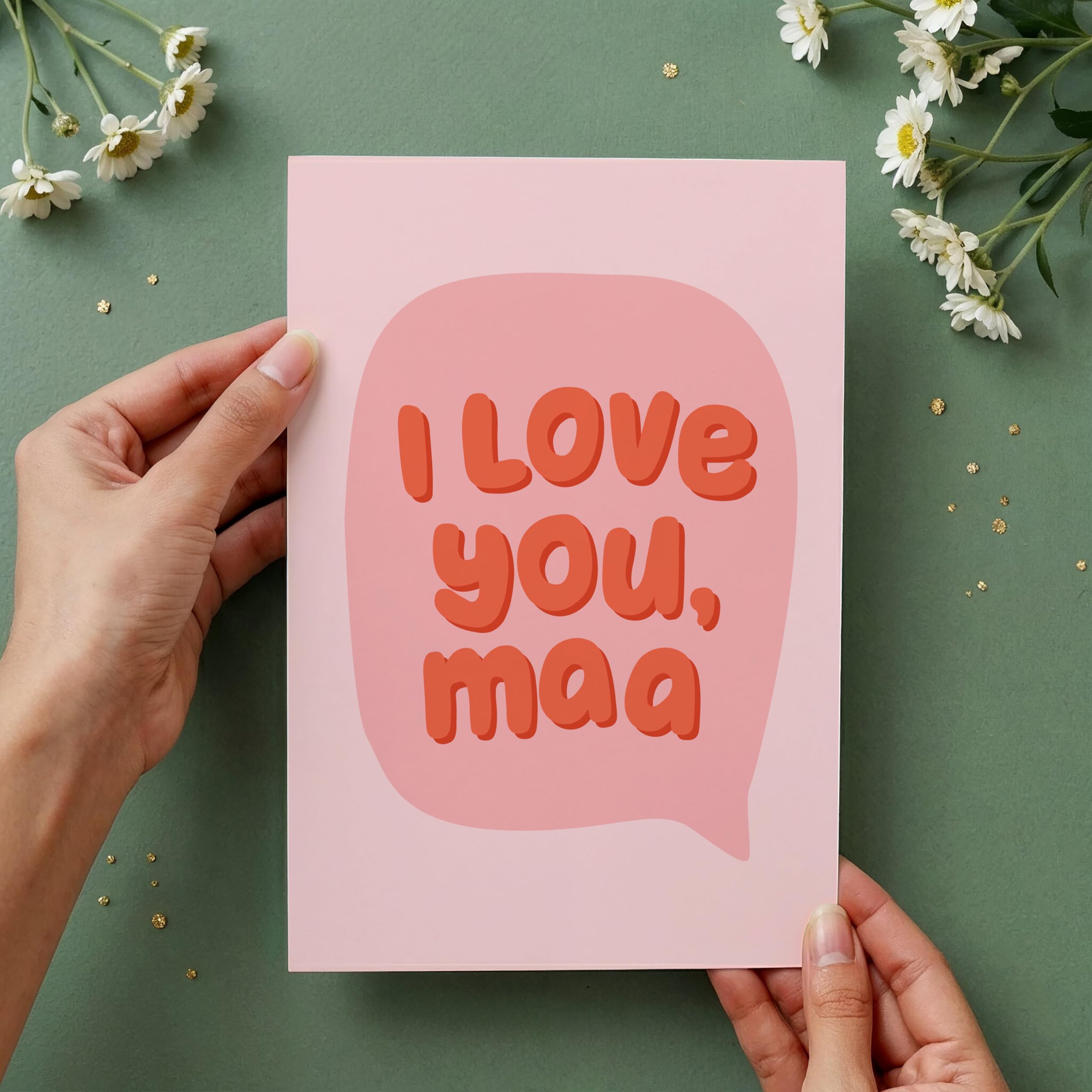 motherCART ILOVEhug柄 Oye Happy - “I Love You Maa” Greeting Card for Mom | Heartfelt