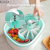 Vista 3 de JOYMOOP Joyloop - Limpiador de frutas giratorio grande, limpiador de frutas con cuenco de lavadora de frutas, lavadora giratoria de frutas