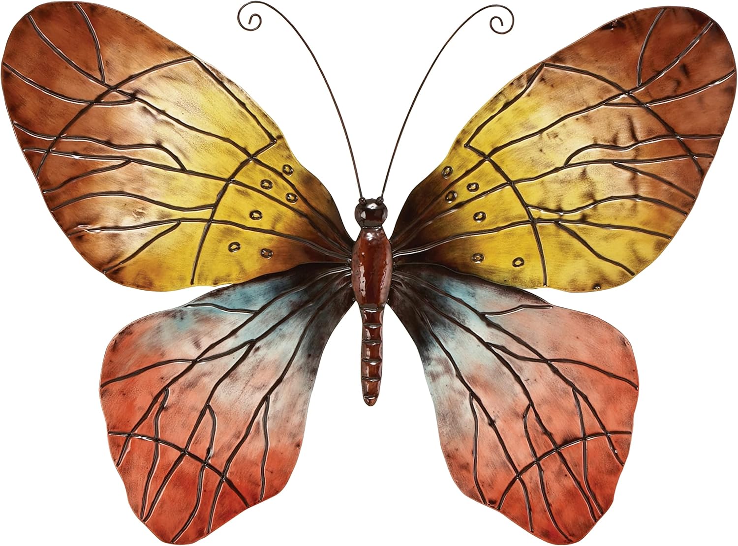 Deco 79 Metal Butterfly Home Wall Decor Indoor Outdoor Wall Sculpture, Wall Art 36" x 1" x 27", Red