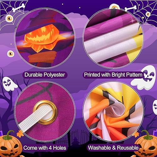 Miniatura 7 de Kit de guirnalda de arco de globos de cumpleaños de Halloween, naranja, morado, negro, Halloween, fiesta de cumpleaños, telón de fondo, suministros