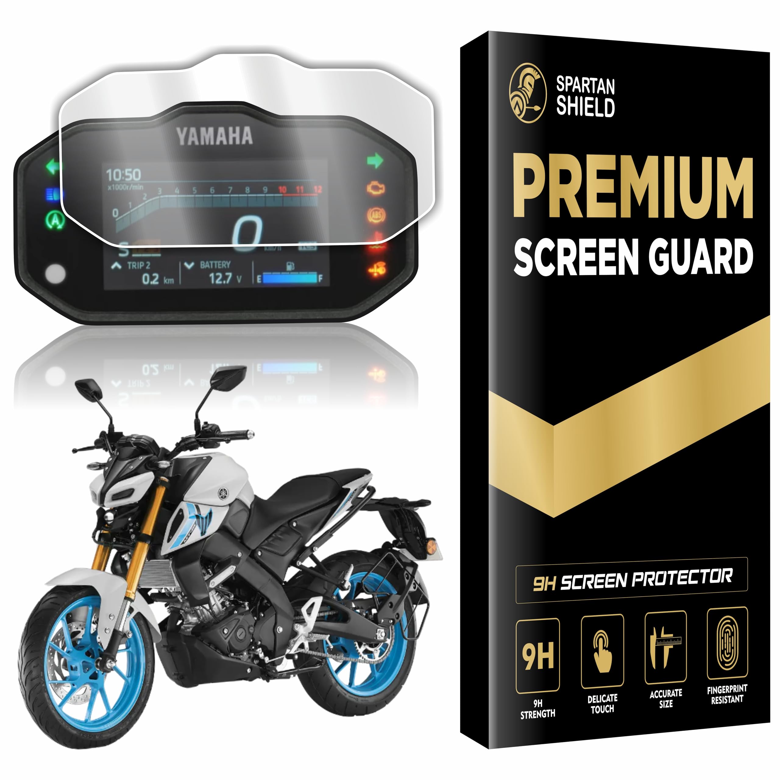 Spartan Shield Digital Meter Screen Guard Compatible With YAMAHA MT-15 VERSION 2.0 ICE STONE DLX NEW BIKES || TFT Instrument Cluster Protector || MT15 V2.0 DLX Scratch Cover AccessorIes 2025 [Not Tempered Glass]