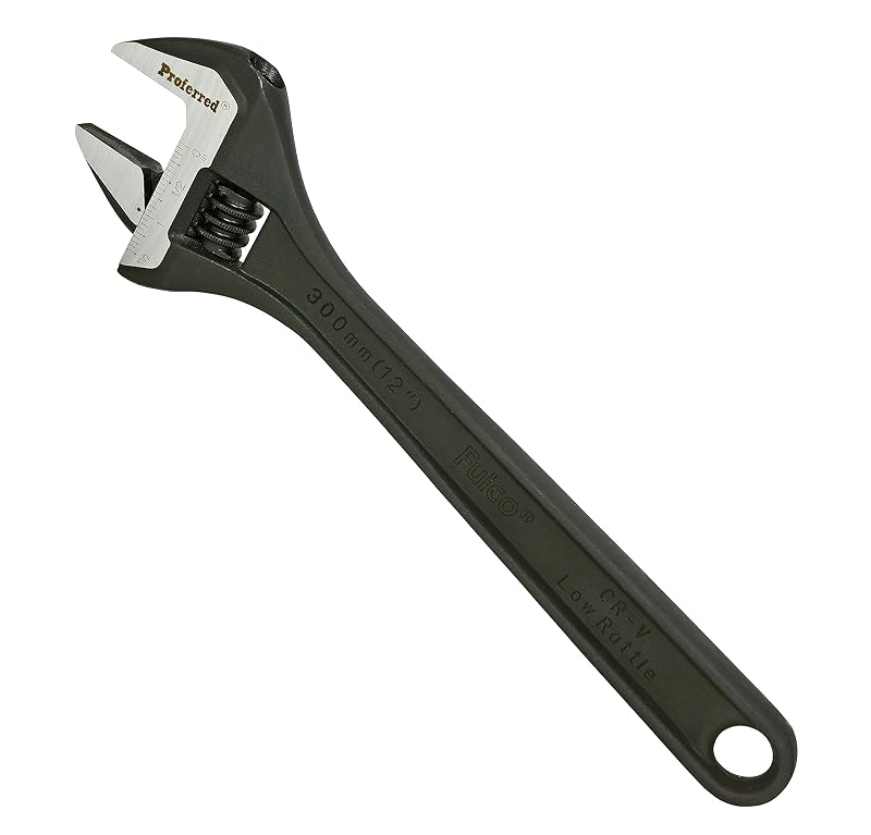 Chave ajustável Proferred T05045 com acabamento fosfatizado preto e cabeça elevada, 30,5 cm
