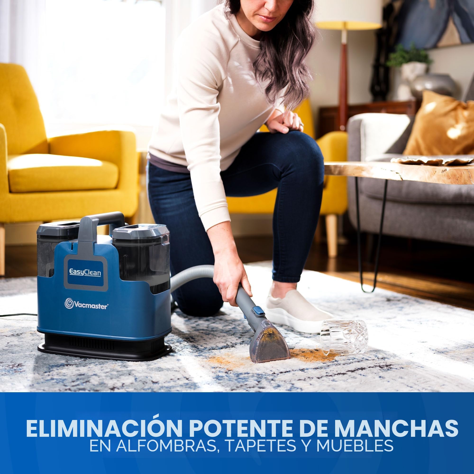 Vacmaster SCB0501 Aspirador de alfombras Limpiador de Manchas Multisuperficie para Alfombras, Moquetas, Tapicería, Escaleras y Coche 500W