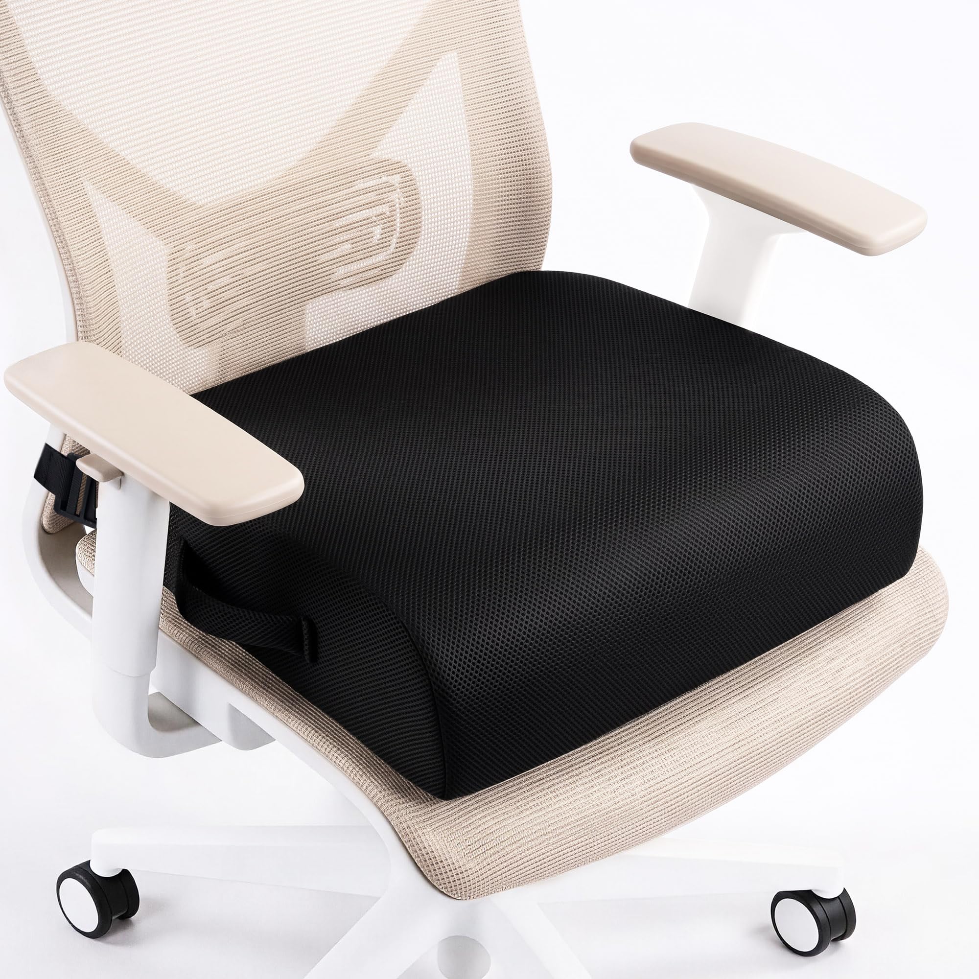 Coussin d'assise extra épais pour chaise de bureau, coussin en mousse à mémoire de forme, coussin de siège de voiture, coussin de siège ergonomique pour soulager le dos, les hanches et le