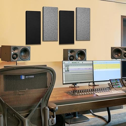 Miniatura 3 de 2 paneles acústicos, paneles de pared insonorizados de tela de 24 x 12 pulgadas, paneles decorativos de pared acústicos, paneles absorbentes de