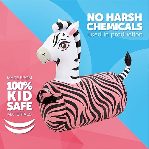 Miniatura 3 de WADDLE Hip Hopper - Gorila inflable de animales de cebra, a partir de 2 años, soporta hasta 85 libras