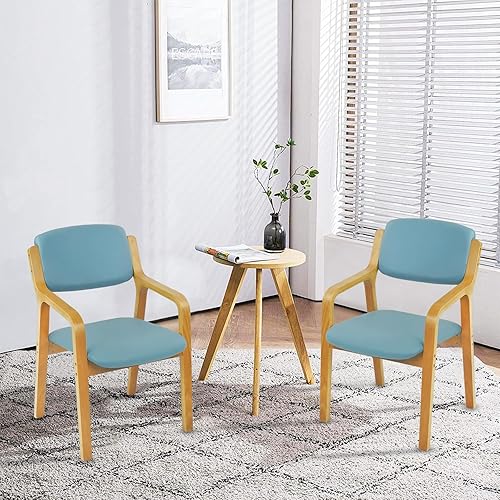Miniatura 3 de CLATINA Silla de comedor con pies ajustables, silla de piel sintética para cocina, sala de estar, comedor con patas de metal resistentes, modernas
