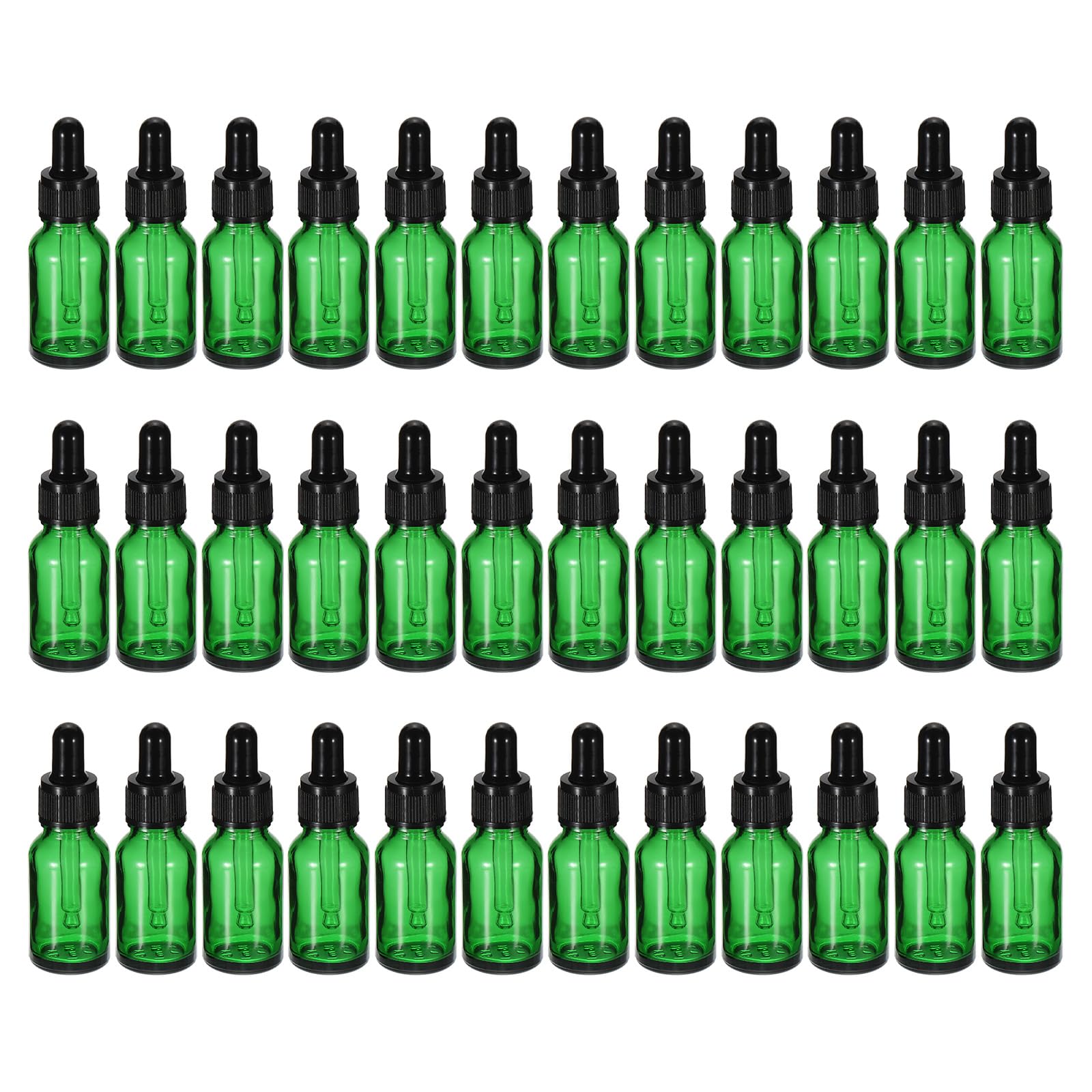 PATIKIL 15ml Glass Dropper Bottle, 36Pcs Leakproof Essential Oils Sample Liquid Perfume Container with Eye Dropper for Storage Travel, Green