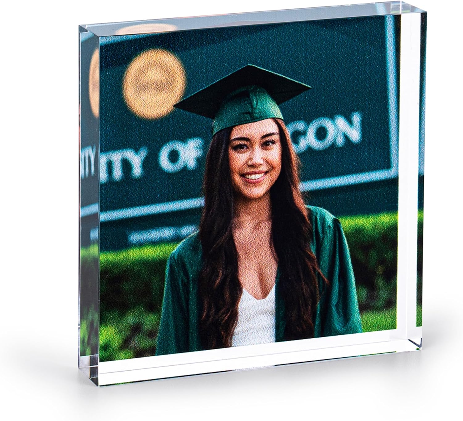 Personalization Lab Acrylic Photo Block, Custom Photo Gifts, 6x6 | 1" Thick | Fathers Day, Graduation Gifts for Him, Her