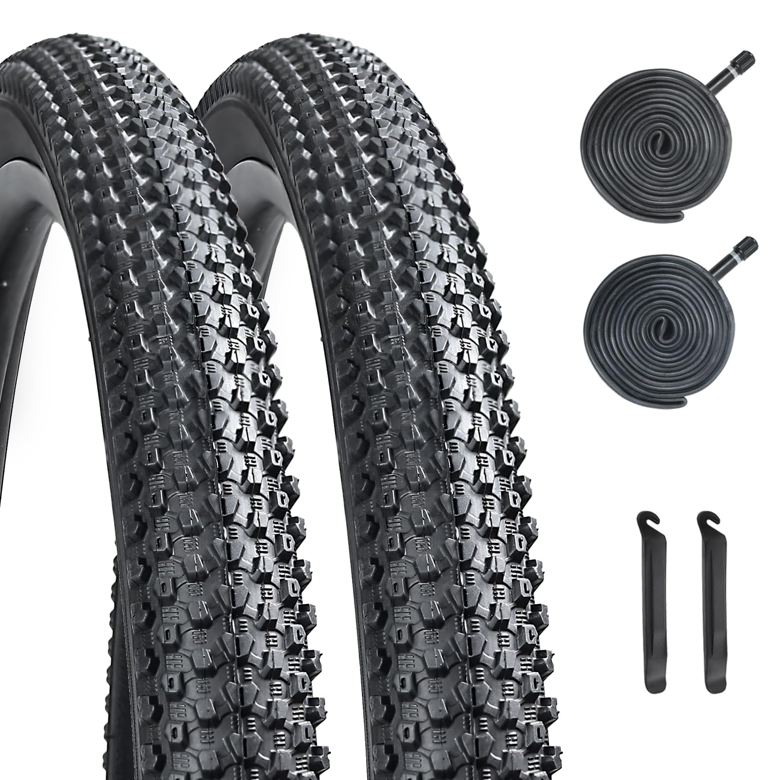 24/26 Inch Bike Tires, HUIOK Folding Replacement 24x1.95/26x1.95 Bike Tire, Cushioned Comfort Mountain Bike Tires for Hard Roads