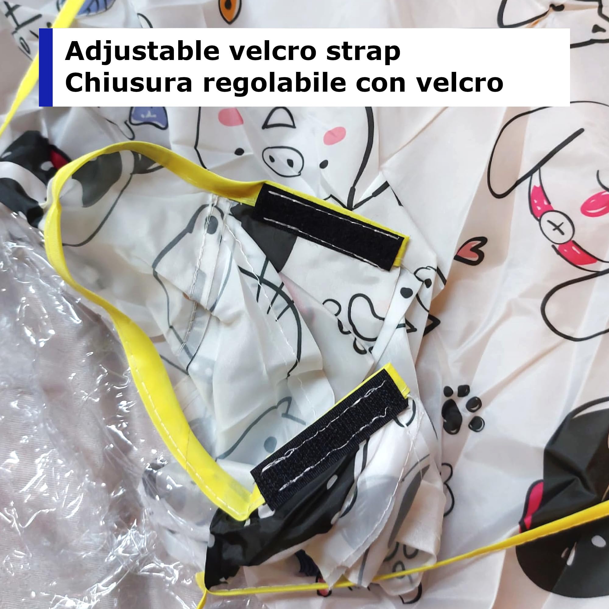 GUSTO Mantella Taglio di Capelli Bambini Parrucchiere Grembiule Mantellina Finestra Trasparente Kids Hairdresser Cape Stampa Bambini e Adulti - 3