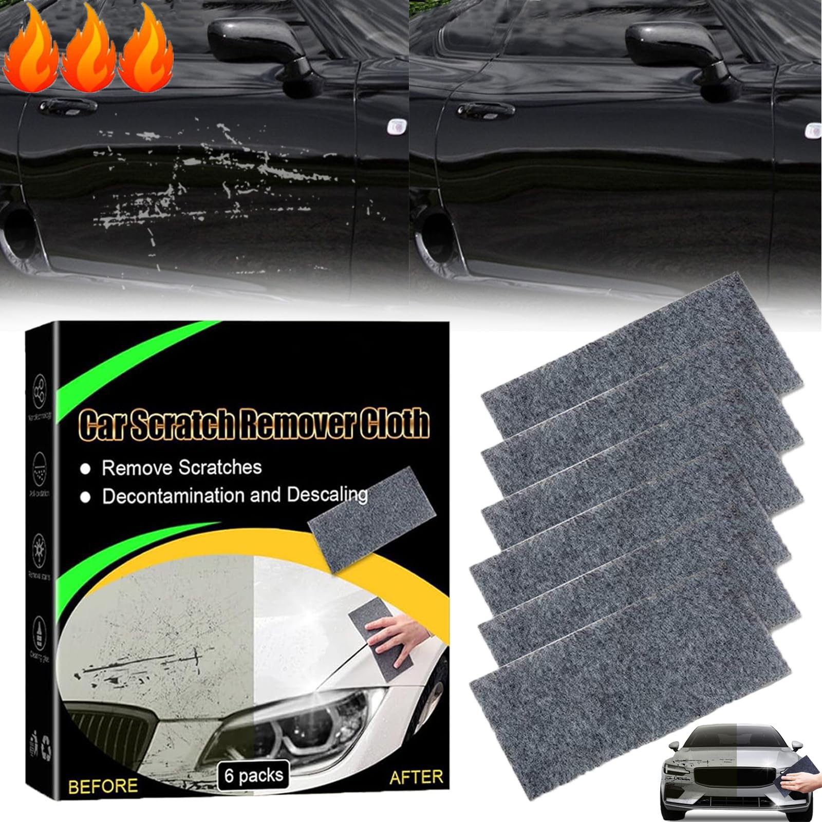 Breathe Green Nano Sparkle Cloth, Nano Sparkle Cloth Car Scratch Remover, Breathe Green Nanosparkle Cloth for Car Scratches, Including Cars, Trucks and Minivans (6)