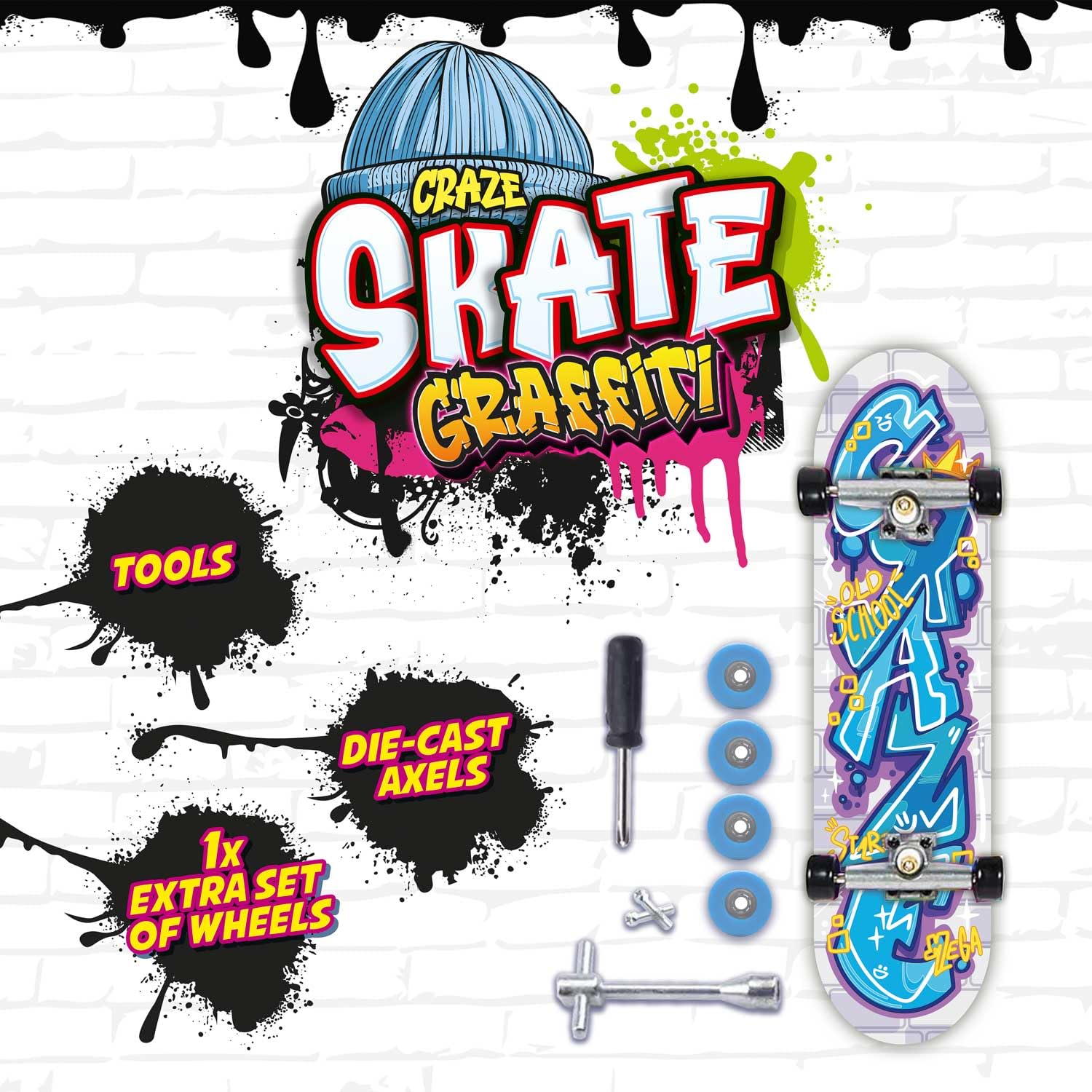 CRAZE SKATE Fingerboard Set Graffiti Edition Pack of 4 - Image 2
