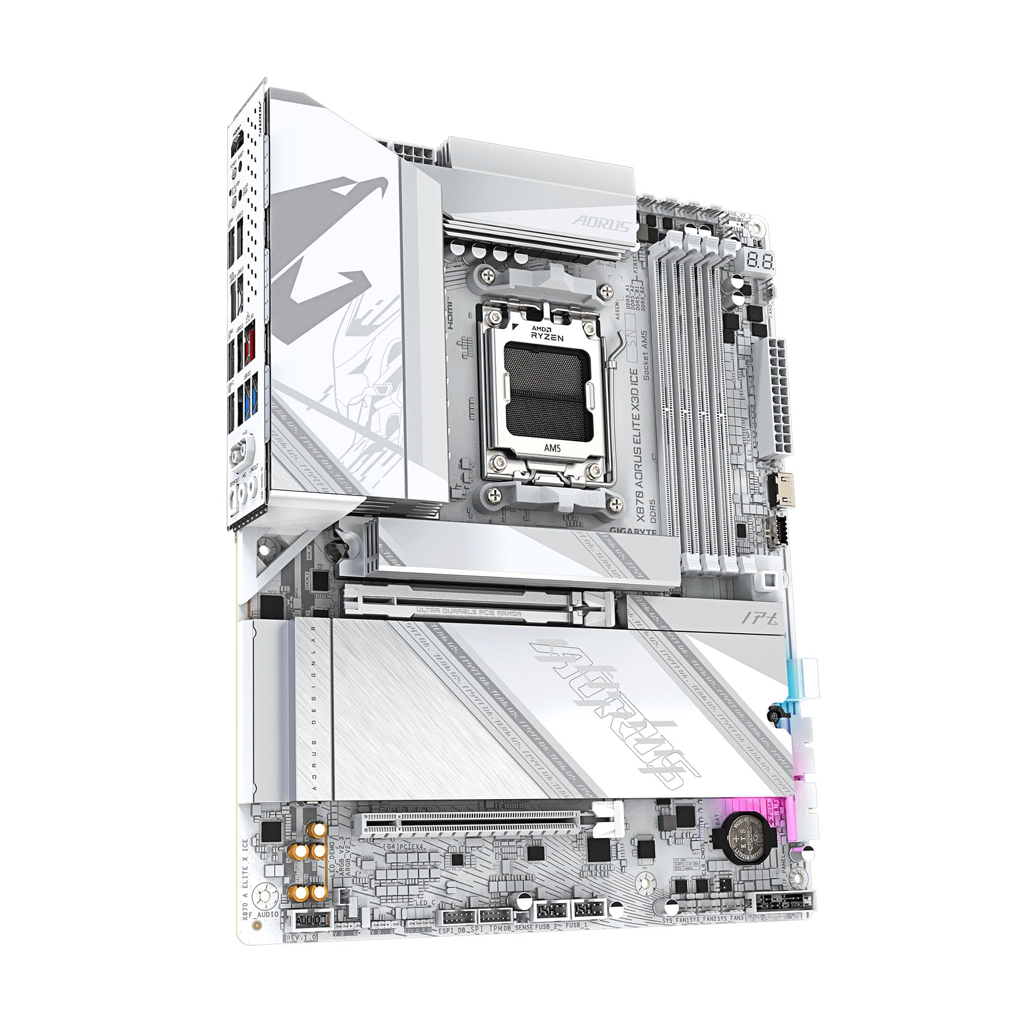 GIGABYTE Placa-mãe X870 AORUS Elite X3D ICE AMD AM5 ATX, suporta