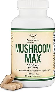 Mushroom Complex - 1,000mg Blend of Top 10 Essential Mushrooms (Grown in The USA) (Lion's Mane, Turkey Tail, Reishi, Cordyceps, Chaga, Shitake, Maitake, K Trumpet, and More) by
