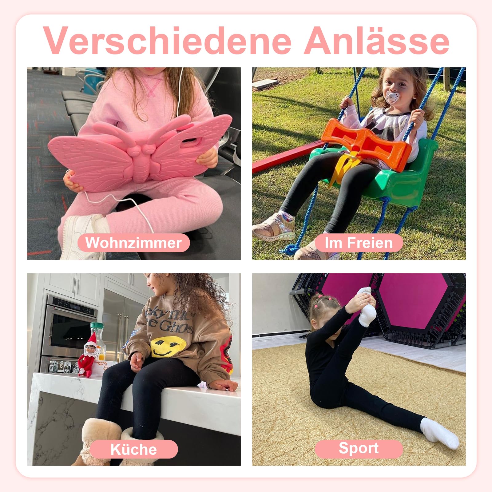 AMIYOYO 2-pak dziewczęcych legginsów z wysokim stanem, długie legginsy sportowe, miękkie legginsy sportowe, elastyczne spodnie fitness, wygodne spodnie do tańca, podstawowe dla dzieci