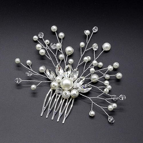 Miniatura 4 de inSowni Paquete de 40 peines laterales para el pelo de la boda y en forma de U+pinzas para el pelo para las mujeres novias y niñas