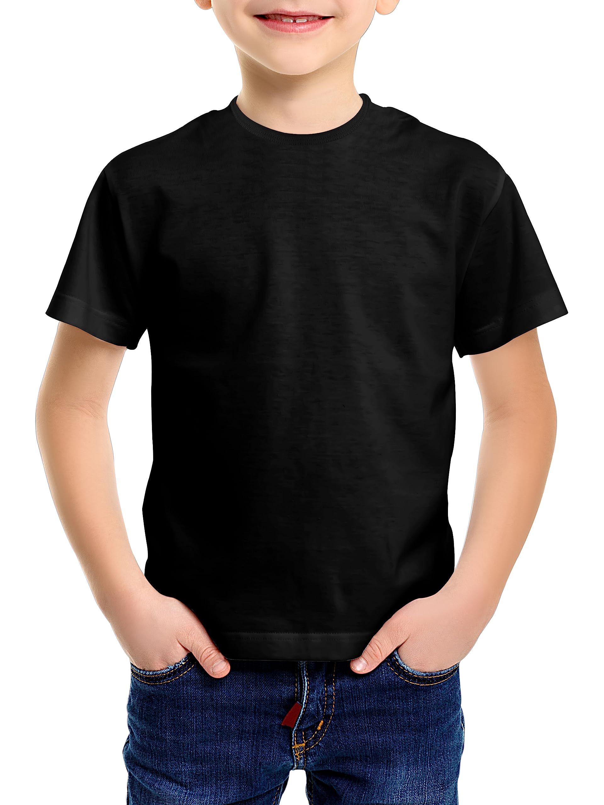 Love My Fashions® Kids Value Weight Crew Neck Plain T-Shirt Short Sleeve Casual Tees for Boys Cotton Tops for Children