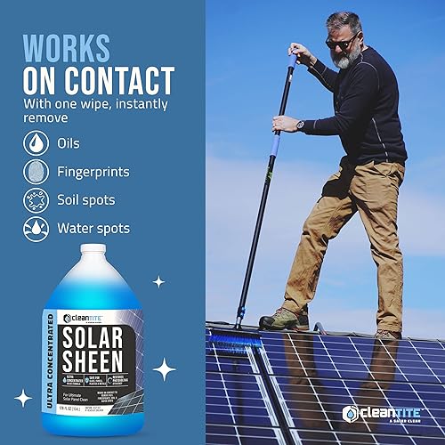 Miniatura 3 de Limpiador de paneles solares de 1 galón (hace 18.06 oz) - Solución de limpieza súper concentrada para vidrio, metal, madera y plástico - Elimina