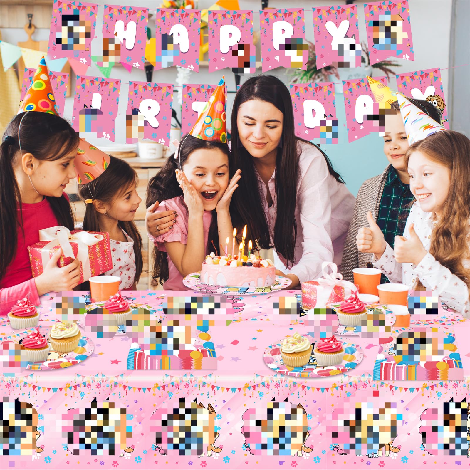 Kids Birthday Party Decorations for Boys Girls, 42PCS Amazing Party Supplies Set, Cartoon HAPPY BIRTHDAY Banner Tableware Colorful Themed Birthday Balloons Birthday Party Decorations