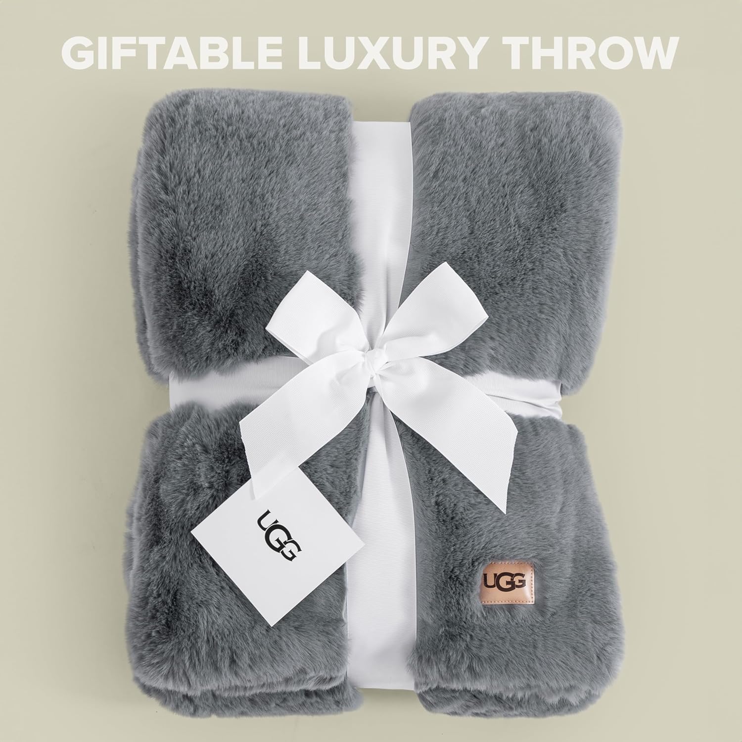 UGG Euphoria Faux Fur Throw Blanket, Oversized Soft Throw for Couch or Bed, Luxury Room Decor, Giftable Fuzzy Blankets, Machine Washable, 50-inch x 70-inch, Chambray Blue Grey - Image 3