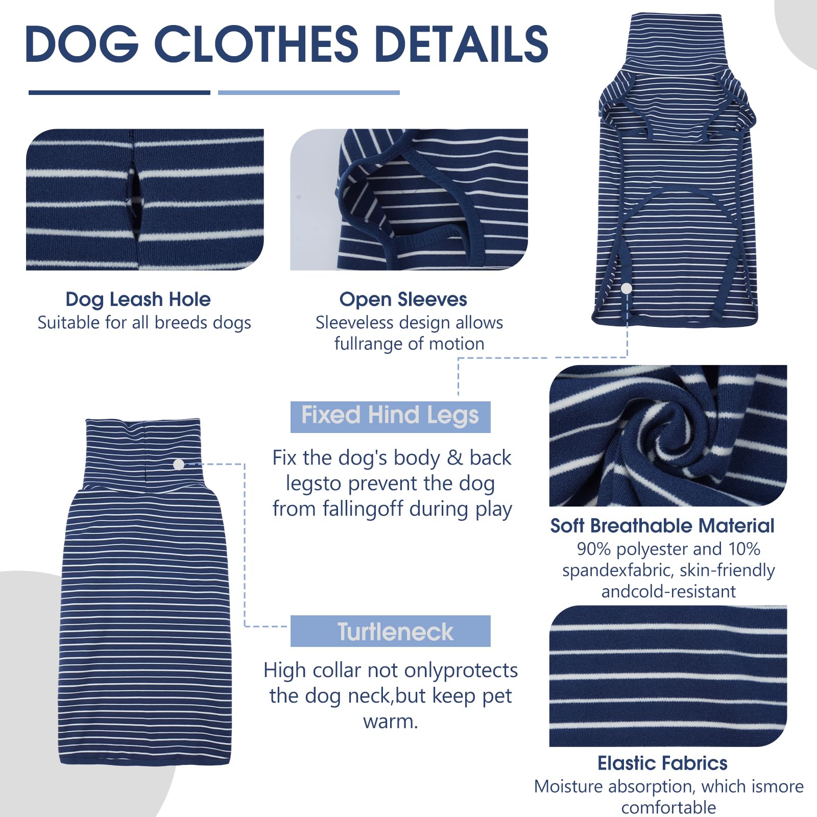 Hjyokuso Dog Fleece Vest Sweater Stretch Sweatshirt, Warm & Lightweight Pullover Pajama Coat - Image 4