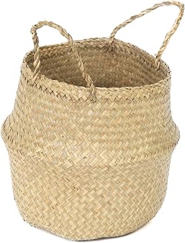 Compactor Small Woven Seagrass Belly Storage Basket 27 x 27 x 26 cm, Natural, RAN8405