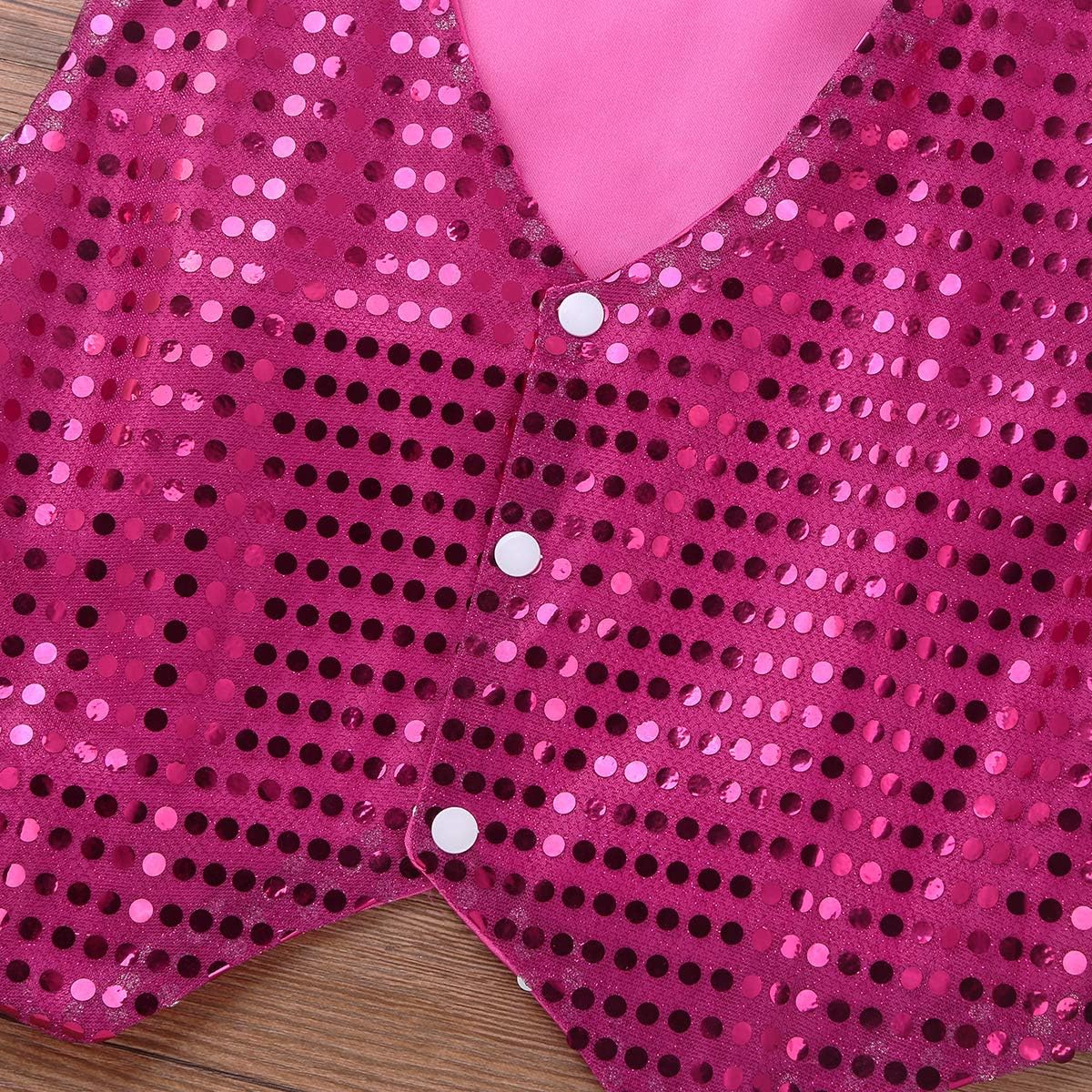 iiniim Kids Sequin Vest V Neck Sparkly Performance Waistcoat