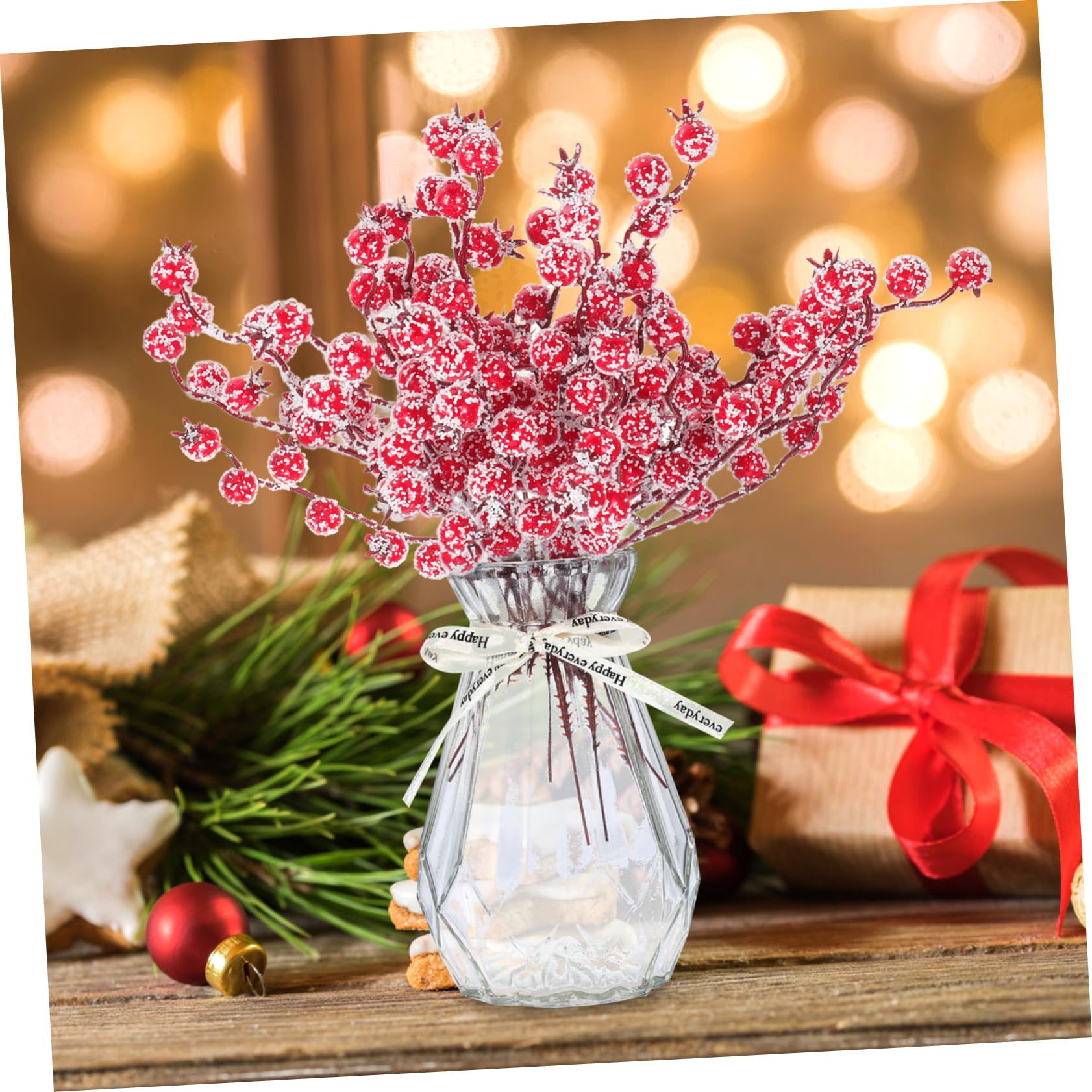 Decorazioni Natalizie Bacche Rosse Artificiali 10 Pezzi in Schiuma Realistica Per Composizioni Floreali, Accessori Per Foto e Feste Di Matrimonio, Adatte Per Casa e Ufficio