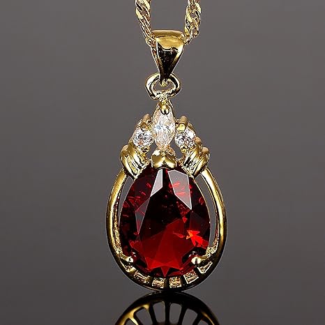 Parure Gioielli Taglio Pera RIZILIA - Pendente Con Catena 18" E Orecchini In Placcato Oro Con CZ Smeraldo - Foto 8