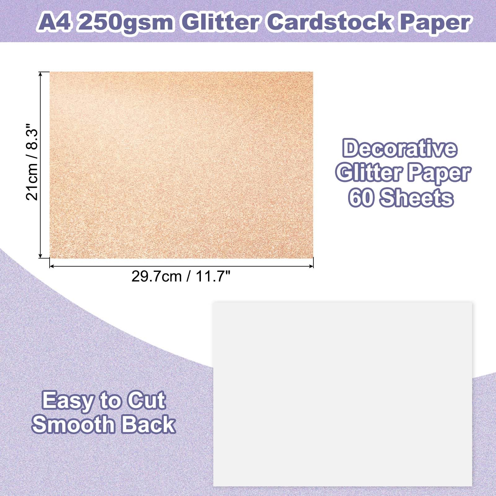 PATIKIL 60Sheets Champagne Glitter Cardstock - Image 2