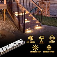 Vista 3 de Gardenreet Luz LED Hardscape de 13 pulgadas, luces de pared de contención, luz de paso de pavimentadora de 12V AC/DC, carcasa de aluminio fundido