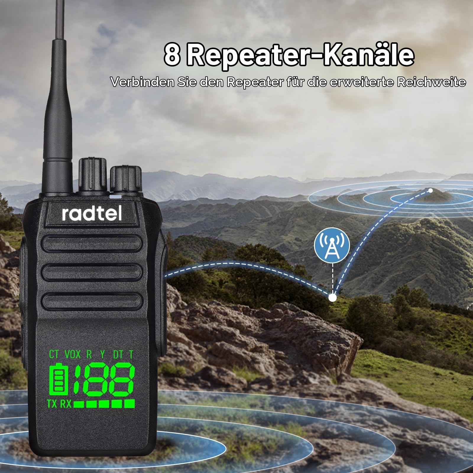 Radtel RT-493 IP67 wasserdichtes Funkgerät Handheld 10W Long Range Zwei Way Radio für Erwachsene, Walkie Talkie 430-440 Scannen