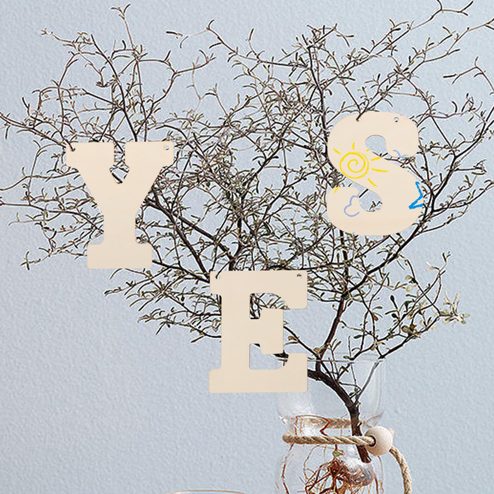 GLEAVI 66 Piezas Letras Decorativas de Madera para Manualidades Letra Beige de Madera para Carteles y Placas para Estudiantes DIY