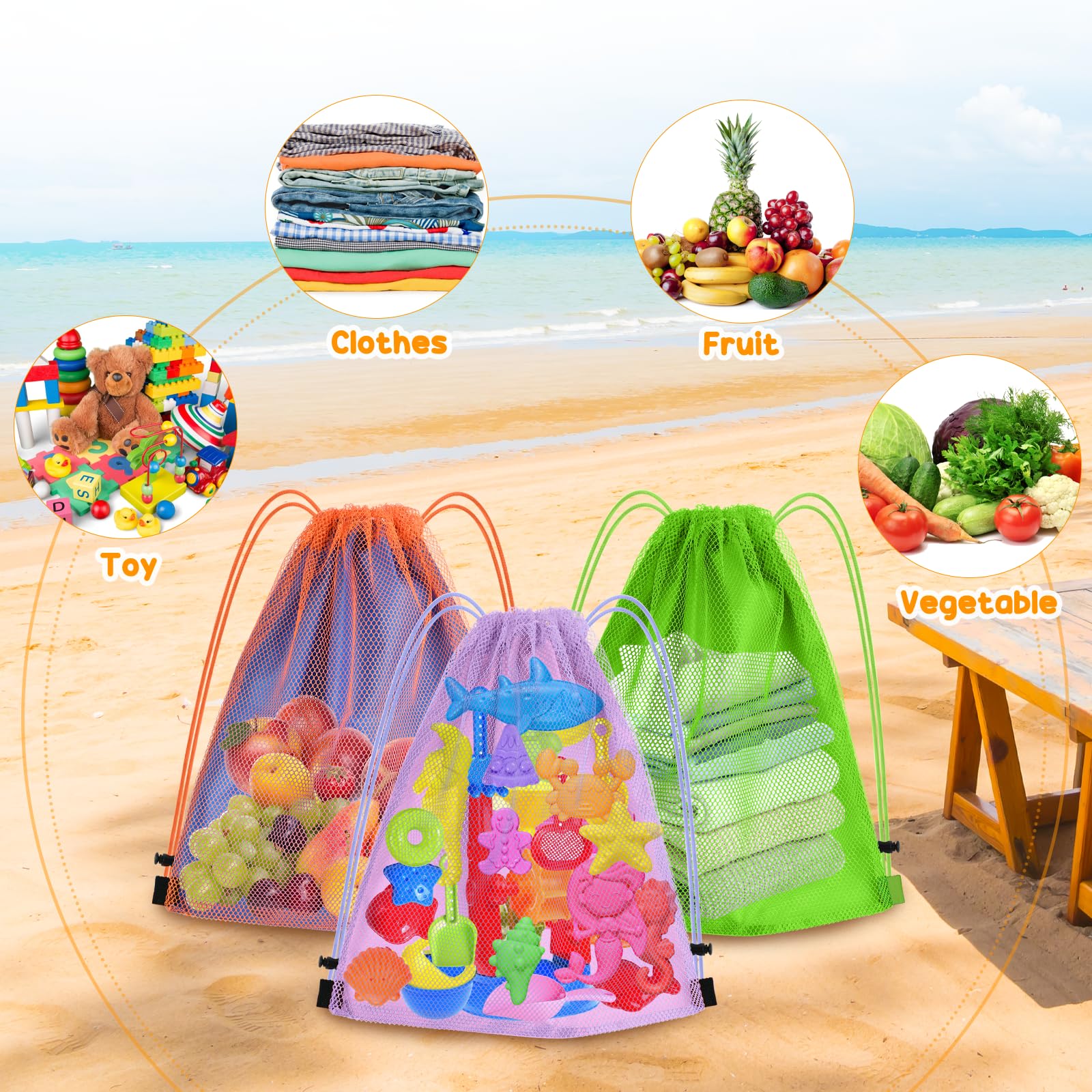 balnore Giocattoli da Spiaggia con Borsa 20 Pezzi Set Giochi Sabbia pe