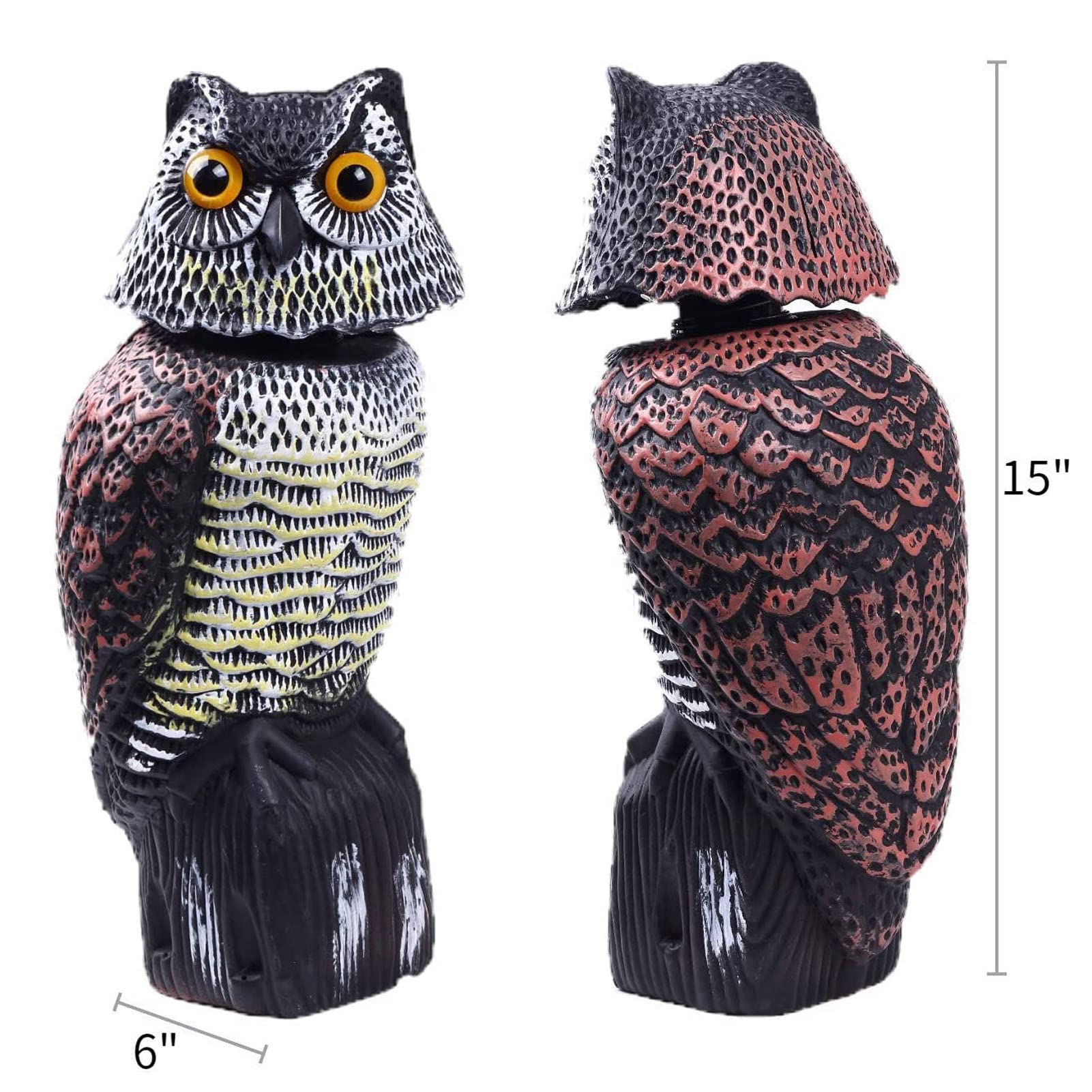 フクロウの彼氏❤️危険回避・身代わり・無病息災の守護梟オルゴナイト Amazon | 首振りフクロウ 鳥よけグッズ 振りフクロウ 360° 回転 とりよ